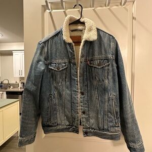 Levi's Blue Denim Jacket with Sherpa Collar